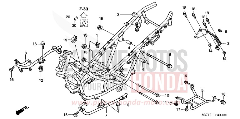 CARROSSERIE DE CHASSIS de SILVER WING PEARL GREAT BLUE (PB262) de 2004